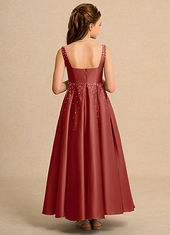 Azazie Mochi Girl Flower Girl Klänningar Klä Balklänning i Matt satäng Plisserad image2