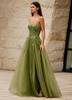 Brilliance Green Glitter Prom Dress image3