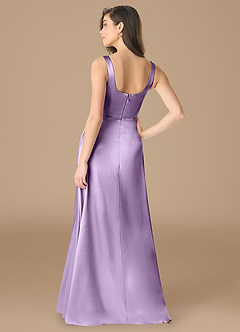 Azazie Joyce Brautjungfernkleider A-Linie Seitliche Cut-Outs Metallischer Satin Kleid Flieder image2