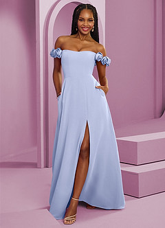 Barbie ♥ Azazie Bridesmaid Dresses Ice A-Line Off the Shoulder Chiffon Convertible Dress image1