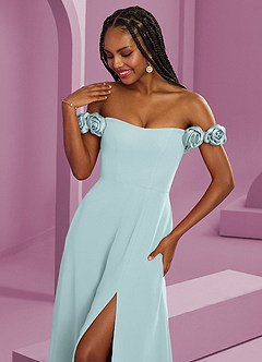 Barbie ♥ Azazie Jurken voor bruidsmeisjes Converteerbaar Jurk van Chiffon met A-Lijn Off the Shoulder De Nevel image4