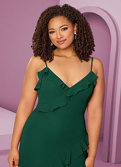 Barbie ♥ Azazie Final Sale Cabernet Sheath Chiffon Dress image14