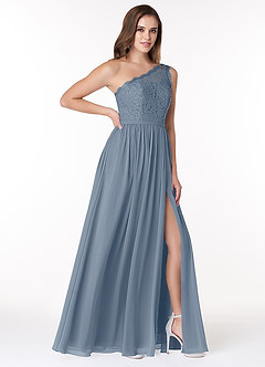 Azazie Demi Bridesmaid Dresses Twilight A-Line One Shoulder Chiffon Dress image4