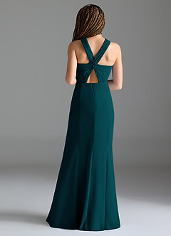 Azazie Rue Junior Pine Mermaid Side Slit Chiffon Dress image2