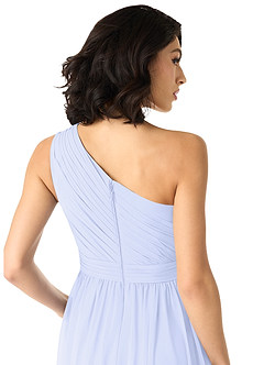 Azazie Mathilda Bridesmaid Dresses Lavender A-Line One Shoulder Chiffon Dress image5