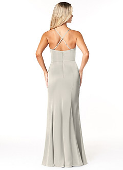 Azazie Marzia Bridesmaid Dresses Pebble Sheath Cowl Pleated Stretch Satin Dress image2
