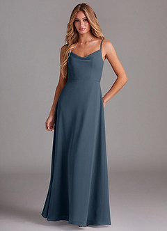 Azazie Daenerys 신부 들러리 드레스 A라인 쉬폰 플로어 길이 드레스 image1