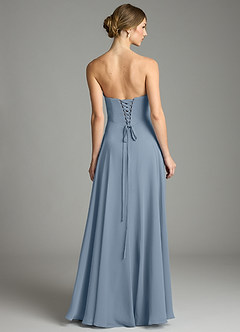 Azazie Ayla Abiti da Damigella Abito A-Line in Chiffon Scollo a Cuore Blu Polveroso image2