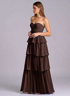 Azazie Faye Bridesmaid Dresses Ganache A-Line Sweetheart Neckline Chiffon Dress image5