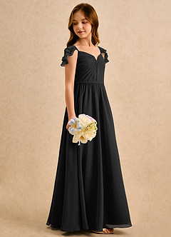 Azazie Meimei Girls Formal Flower Girl Klänningar Klä A-Line i Chiffong Plisserad image4