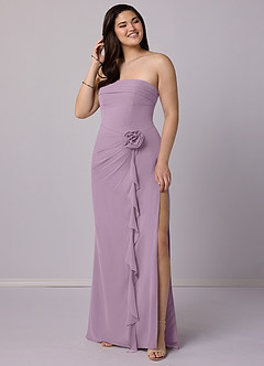 Barbie ♥ Azazie Bridesmaid Dresses Wisteria Sheath Strapless Chiffon Convertible Dress image7