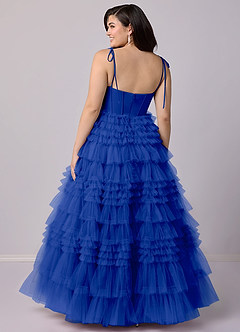Barbie ♥ Azazie Abiti da Damigella Abito A-Line in Tulle Scollo a Cuore Blu Reale image7