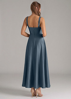 Azazie Shaude Bridesmaid Dresses Twilight A-Line Pleated Stretch Satin Dress image6