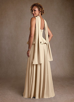 Azazie Josabeth Mother of the Bride Dresses Champagne A-Line Pleated Chiffon Dress image6