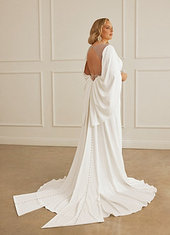 Christian Siriano Bridal for Azazie 2001 Wedding Dresses Diamond White Caramel Mermaid Crepe Back Satin Dress image16