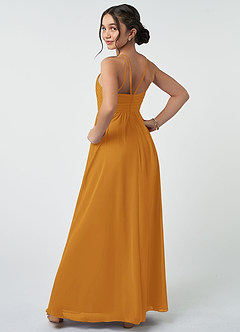 Azazie Leighton Junior Butterscotch A-Line Pleated Chiffon Dress image5