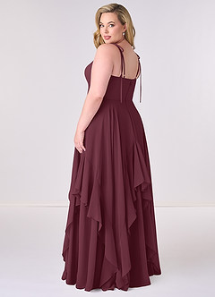 Barbie ♥ Azazie Bridesmaid Dresses Cabernet A-Line Bow Chiffon Dress image7