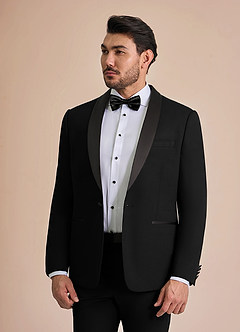 front Winston Schwarz Smokingjacke mit Schalkragen