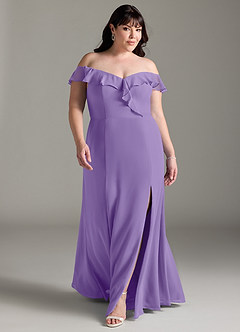 Azazie Sophie Brautjungfernkleider Wandelbar A-Linie Schulterfrei Chiffon Kleid Tahiti image6