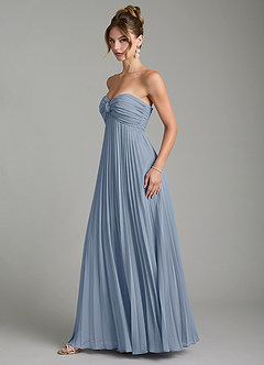 Azazie Tempest Bridesmaid Dresses Dusty Blue Empire Corset Chiffon Convertible Dress image11