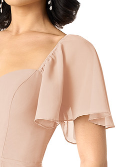 Azazie Chloe Bridesmaid Dresses English Rose A-Line Sweetheart Neckline Chiffon Dress image6