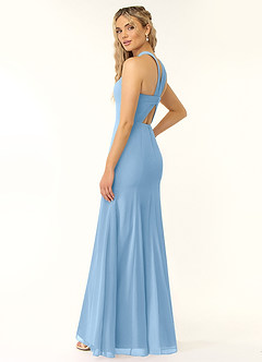 Azazie Rue At-home Try On Dresses Agave A-Line Halter Chiffon Dress image5