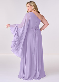 Barbie ♥ Azazie Bridesmaid Dresses Lilac A-Line Long Sleeve Chiffon Dress image8