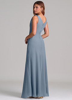 Azazie Nerine Brudtärnklänningar Klä av A-Linje i Chiffong Plisserad Skymning image2