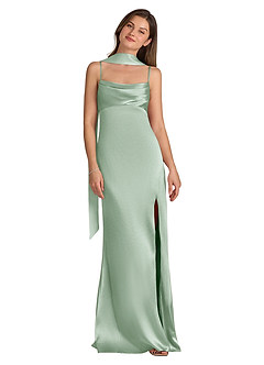 Azazie Matching Color Matte Satin Scarf