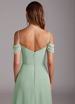 Azazie Marley Bridesmaid Dresses Agave A-Line Off the Shoulder Chiffon Convertible Dress image10