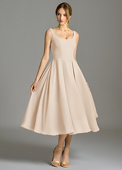 Azazie Amalie Bridesmaid Dresses White Alabaster A-Line Pleated Chiffon Dress image3