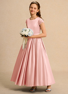 Azazie Bunny Girl Jurken voor bloemenmeisjes Baljurk Jurk van Kant Rozet image6