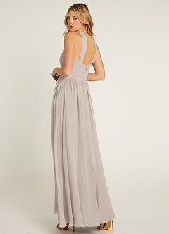 Azazie Jacey Bridesmaid Dresses Frost A-Line Pleated Chiffon Dress image4