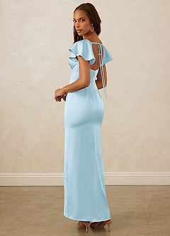 Christian Siriano Bridal for Azazie 1005 Bridesmaid Dresses Sky Blue Sheath Sweetheart Neckline Stretch Satin Dress image16