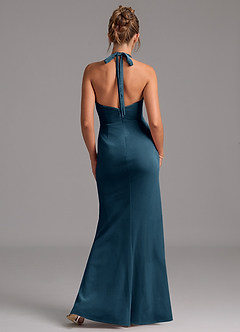 Azazie Valerie Bridesmaid Dresses Blue Topaz Mermaid Velvet Dress image3