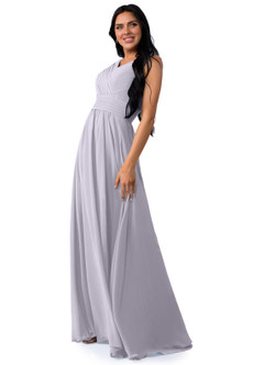 Azazie Pierrette Bridesmaid Dresses Fog A-Line Pleated Chiffon Dress image21