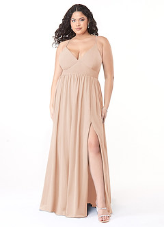 Azazie Aaida Bridesmaid Dresses English Rose A-Line Corset Chiffon Dress image7