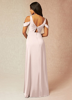 Azazie Rhea Maternity Bridesmaid Dresses A-Line Off-The-Shouler Pleated Stretch Satin Floor-Length Dress image2