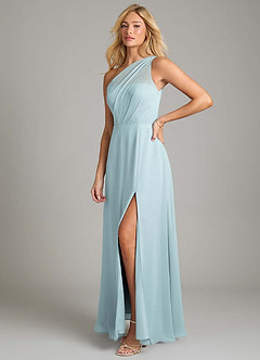 Azazie Phaedra Jurken voor bruidsmeisjes Jurk van Chiffon met A-Lijn One-Shoulder De Nevel image5