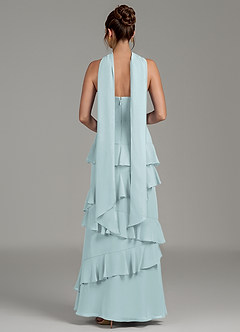 Azazie Imani Bridesmaid Dresses Mist A-Line Ruched Chiffon Dress image4