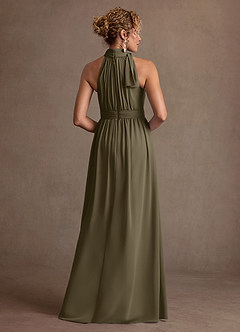 Azazie Antoinette Mother of the Bride Dresses Willow Green A-Line Pleated Chiffon Dress image2