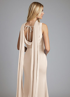 Azazie Tallie Suknie dla druhen Syrena Pofałdowany Satyna elastyczna Do ziemi Sukienka image3