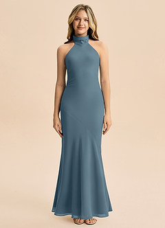 Azazie Velli Junior Twilight Mermaid High Neck Chiffon Dress image3