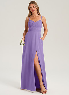 Azazie Terese Bridesmaid Dresses Tahiti A-Line Pleated Chiffon Dress image1