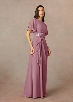 Azazie Rain Mother of the Bride Dresses Vintage Mauve Sheath Beaded Chiffon Dress image2