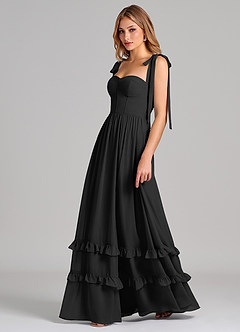 Azazie Anastacia 신부 들러리 드레스 A라인 스윗하트 네크라인 쉬폰 바닥 길이 드레스 image5