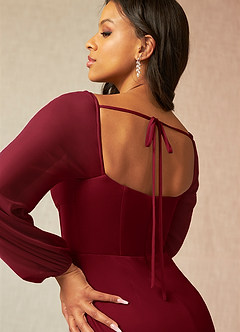 Charissa Merlot Long Sleeves Maxi Dress image4