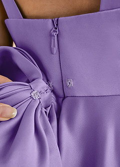 Azazie Honey Bear Flower Girl Dresses Tahiti A-Line Pleated Matte Satin Dress image6