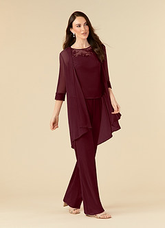 Azazie Frances Klänningar till brudens mor Klänning Jumpsuit/byxdräkt i Maska Scoop Cabernet image3