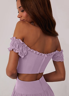 Barbie ♥ Azazie Bridesmaid Dresses Wisteria A-Line Off the Shoulder Chiffon Convertible Dress image6